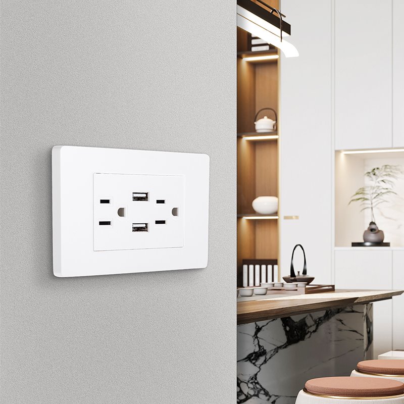 Double Plug Socket With Usb